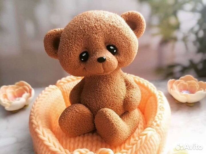 Мишка Бруно на лежанке. Мыло ручной работы