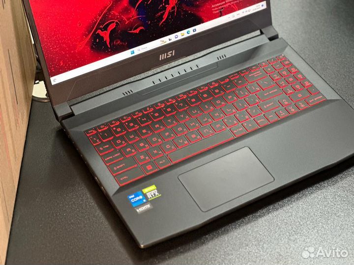 Игровой ноутбук msi rtx 3060 i5-12450H ssd 512 ips