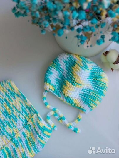 Новый весенний комплект шапка-снуд ручной работы