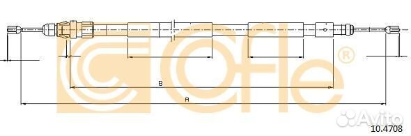 Cofle 104708 Трос стояночного тормоза задн лев CIT