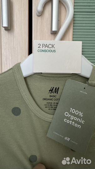 Новые боди H&M 12-18 мес