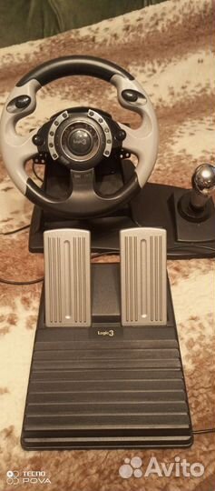 Игровой руль с педалями и коробкой передач