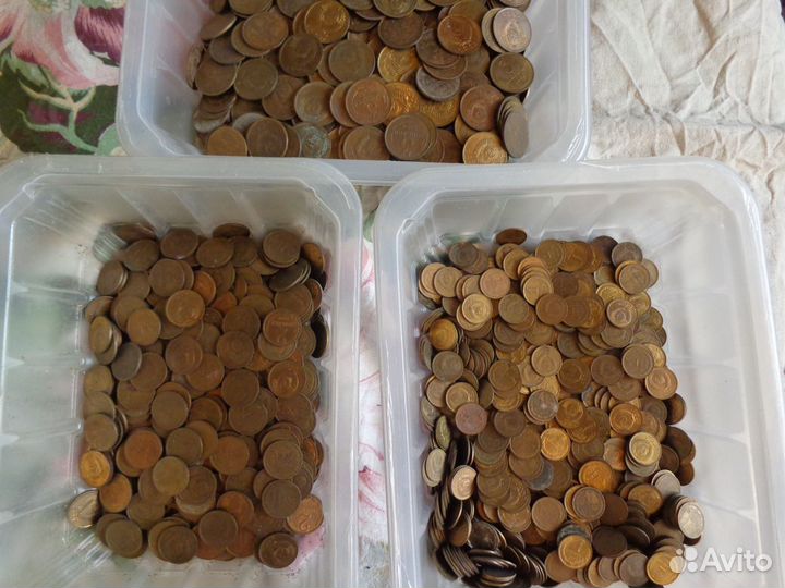 Монеты 1 2 3 10 коп СССР 1 рубль 1992г