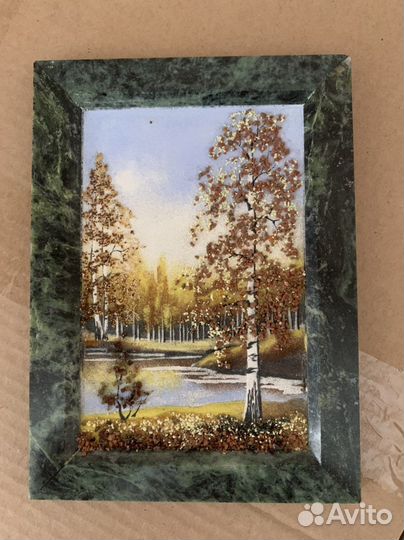 Картина из малахита