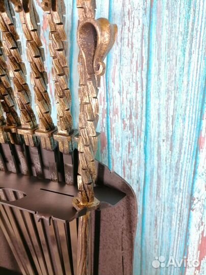 Каминный набор Щит-подставка Герб на 10 шампуров М