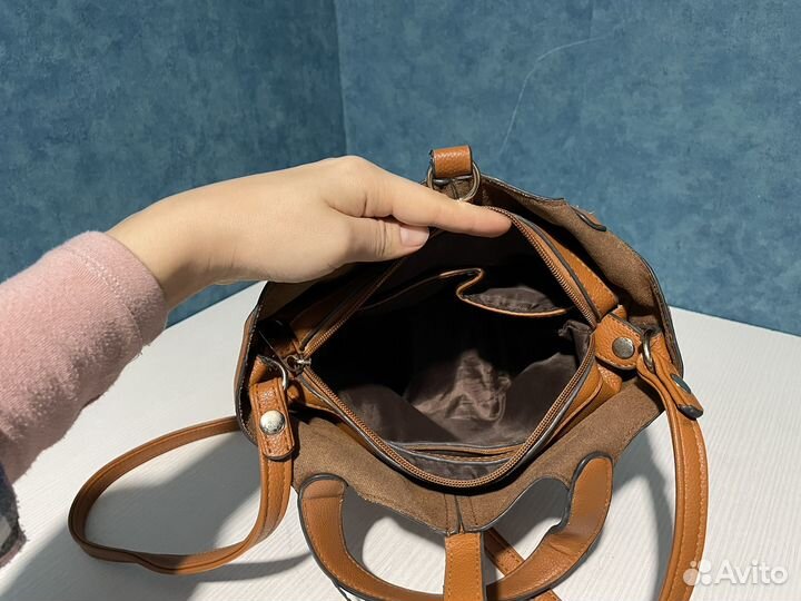 Сумка маленькая женская через плечо коричневая
