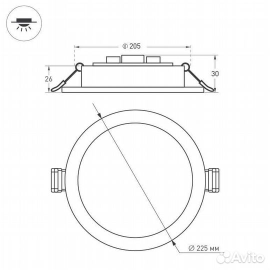 Встраиваемый светодиодный светильник Arlight DL-BL225-24W Day White 021443