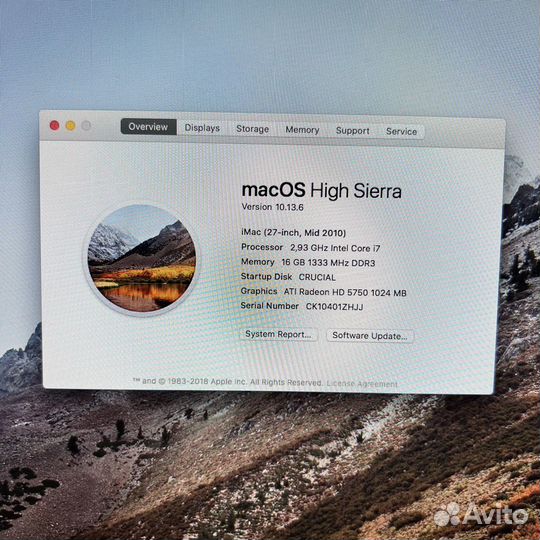 Моноблок apple iMac 27 Mid 2010
