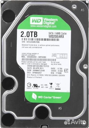 Жесткий диск SATA HDD 3.5 - 4 тб, 2 Тб