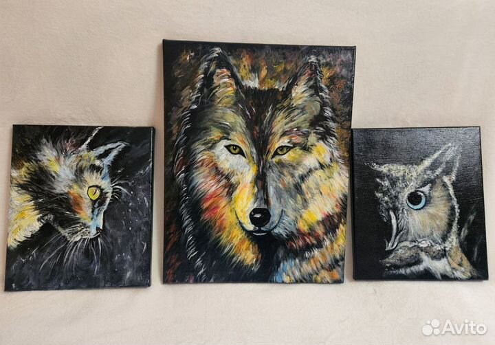 Интерьерная картина Одинокая волчица, холст