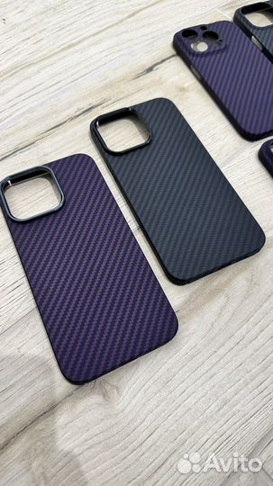 Чехлы из карбона (карбоновые) 14 Pro / 14 Pro Max