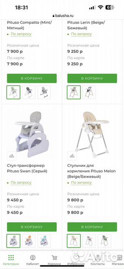 Стульчик для кормления pituso