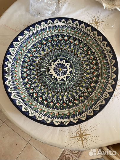 Тарелка из глины узбекская