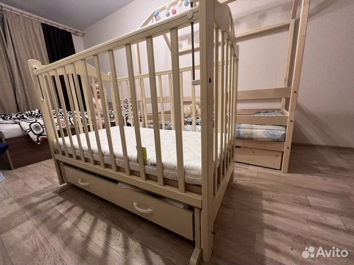 Кровать детская 120х60 с поперечным маятником