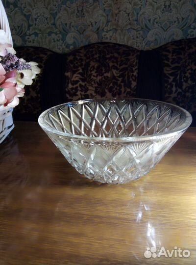 Ваза для фруктов хрустальная