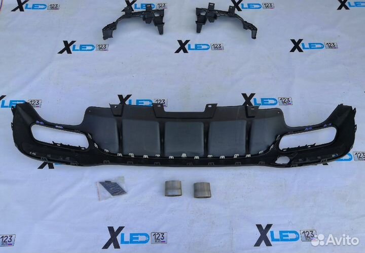 Диффузор бампера + насадки Mercedes W166 GLE63