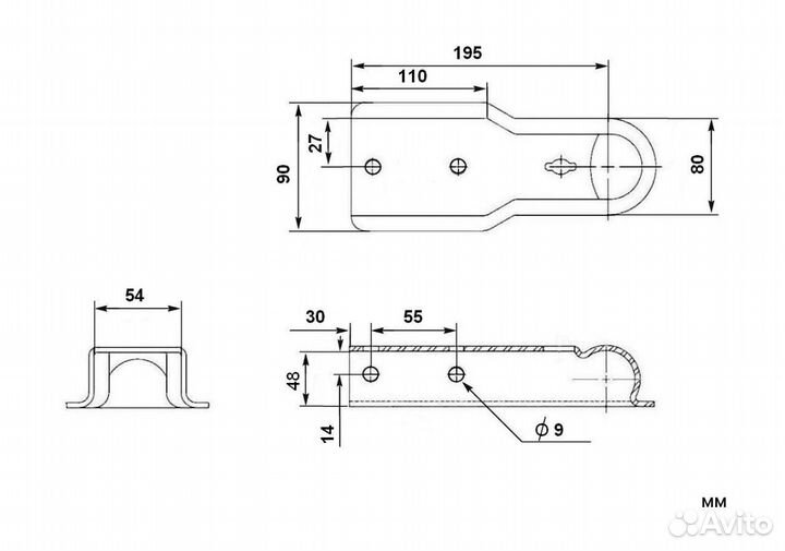 Замковое устройство прицепа # 54 907 кг, 1-7/8 (ш