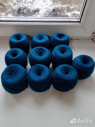 Пряжа 10 мотков шерсть малахит