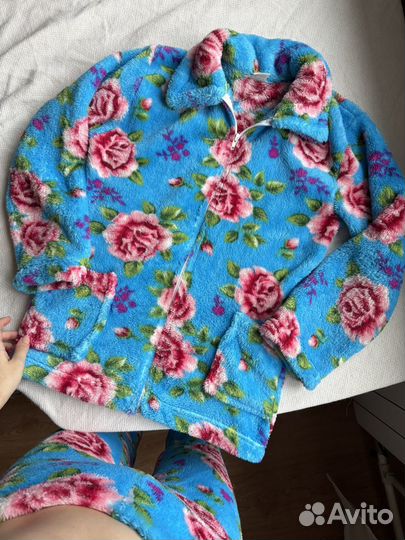 Пижама женская теплая махровая, домашний костюм