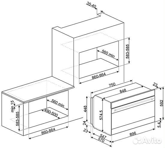 Духовой шкаф smeg SFP9395X1