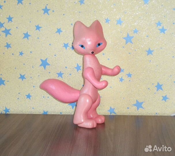 Лиса. игрушка СССР. целлулоид. клеймо. 25 см