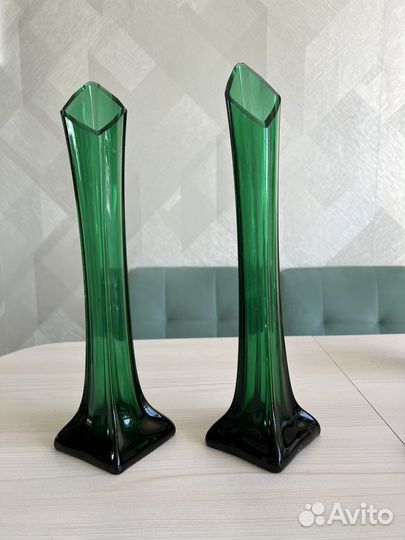 Вазы из цветного стекла СССР