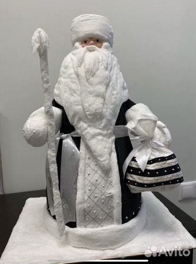 Дед Мороз из ваты - большой-48 см, черный