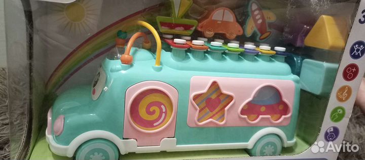 Игрушка музыкальный автобус, металлофон