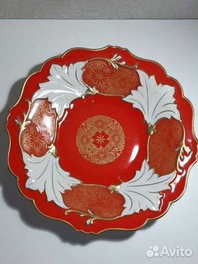 Антикварное фарфоровое старинное блюдо Weimar