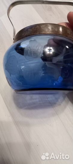 Сахарница цветное стекло СССР