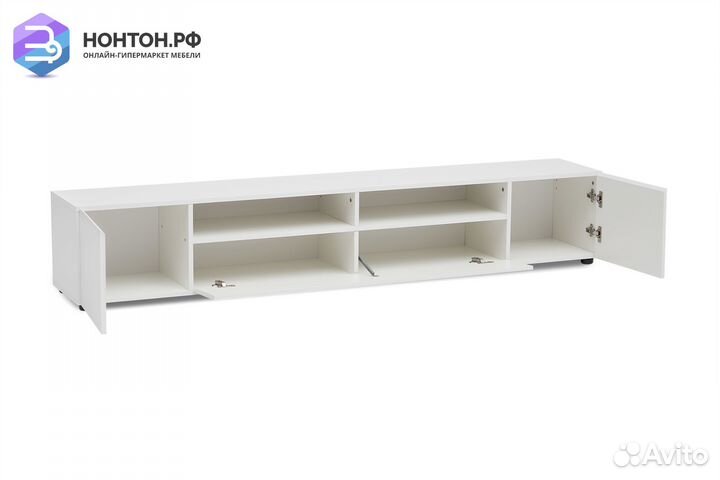 Тумба для тв Грейс белая текстурная