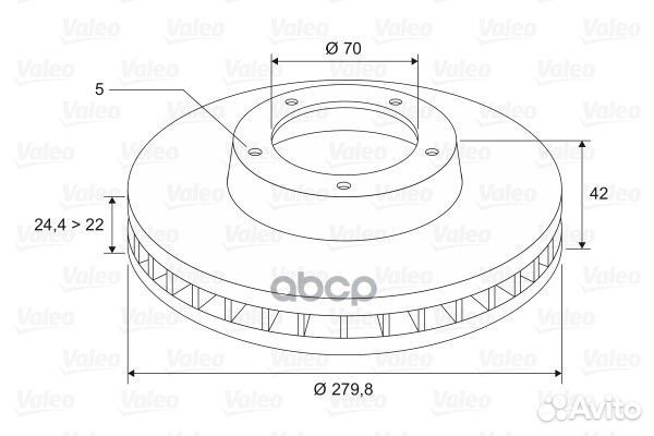 Диск тормозной перед прав/лев 297684 Valeo