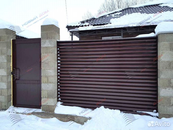 Забор жалюзи горизонтальный