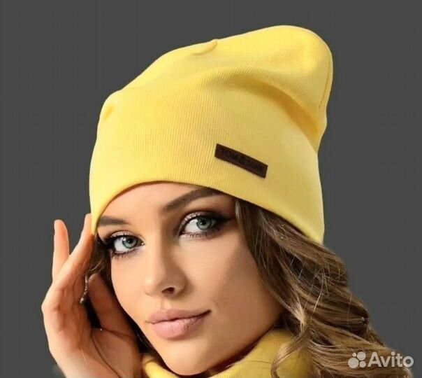 Шапка женская бини 54-56 рубчик
