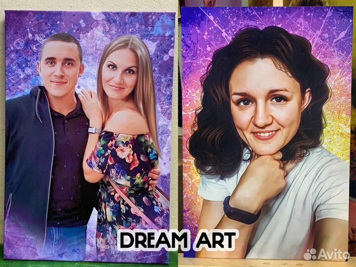 Портрет на холсте по фото на подарок Тюмень