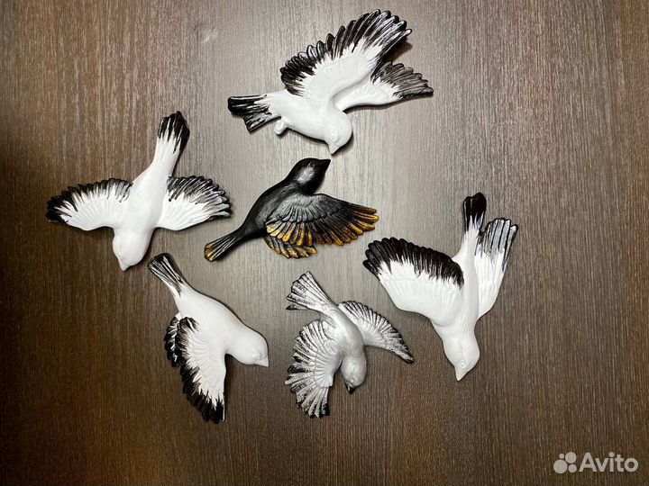 Барерьеф Стая птиц на стену 5 шт