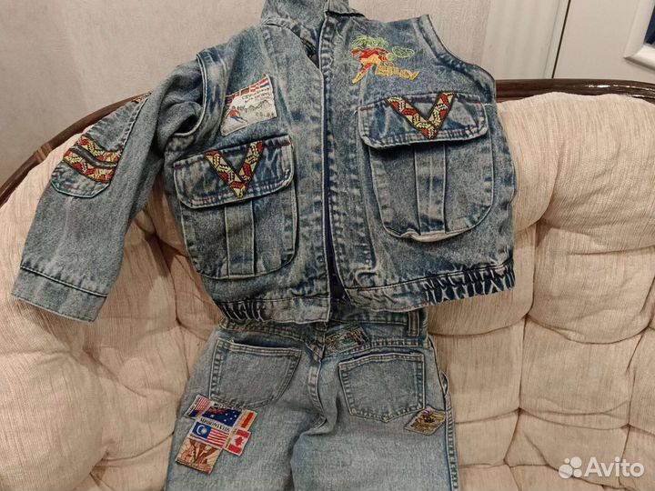 Джинсовый костюм для мальчика 128