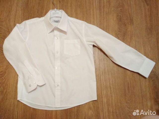 Белая праздничная/школьная рубашка р.122