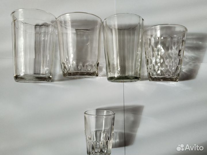 Стаканы граненные времен ссрр в наборе с рюмками