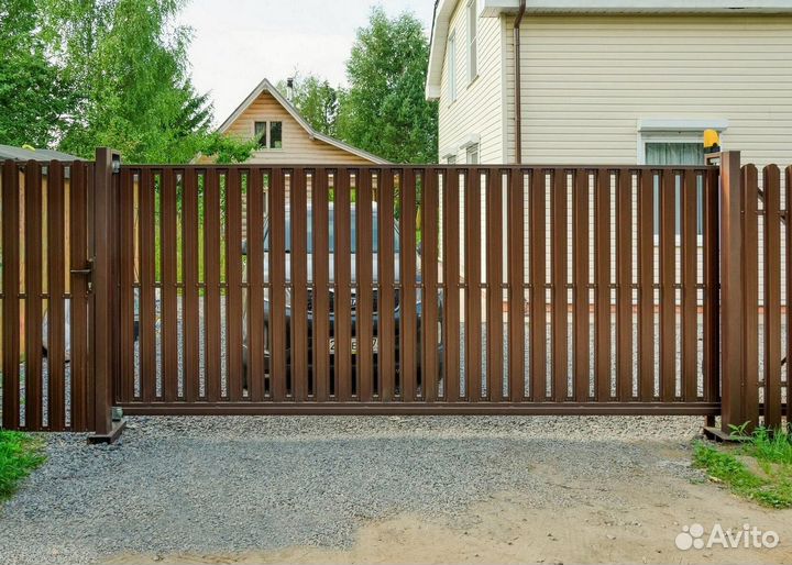 Откатные ворота установка под ключ