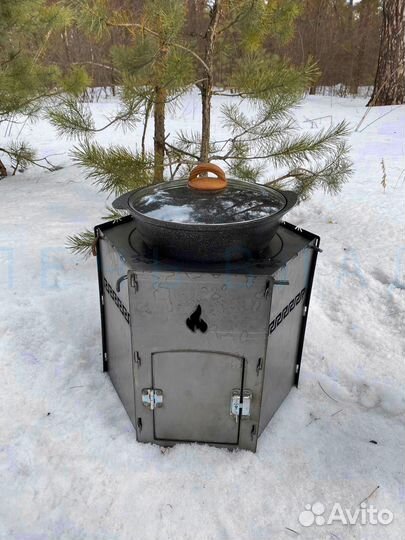 Печь под казан 4в1 универсальная