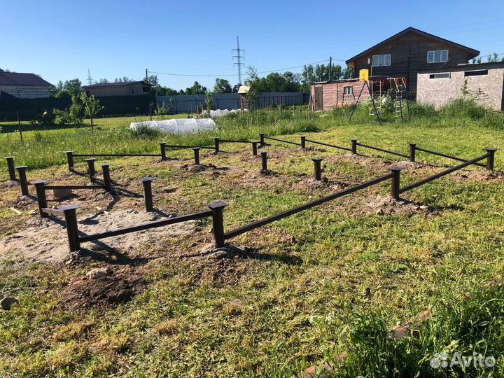 Винтовые сваи 108 с монтажом, свайный фундамент