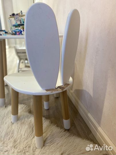 Детский стол и стул зайчик