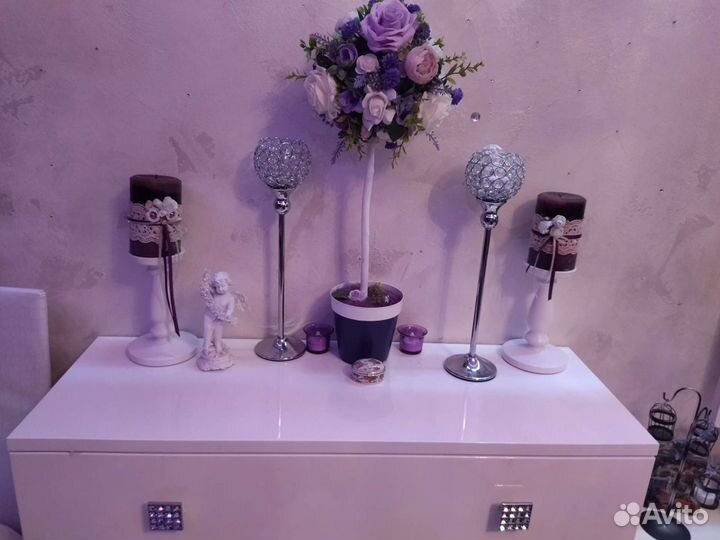 Подсвечник хрусталь с металом