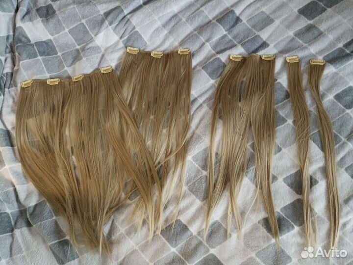 Новые Волосы на заколках отд. пряди разной ширины