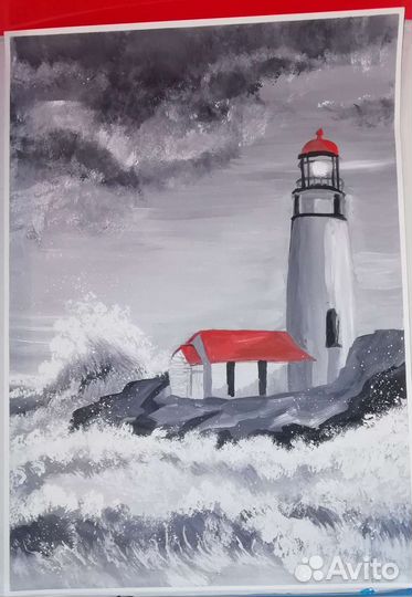 Картина в рамке с паспарту