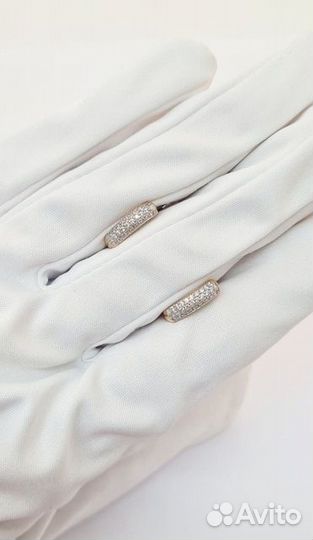 Золотые серьги с фианитом