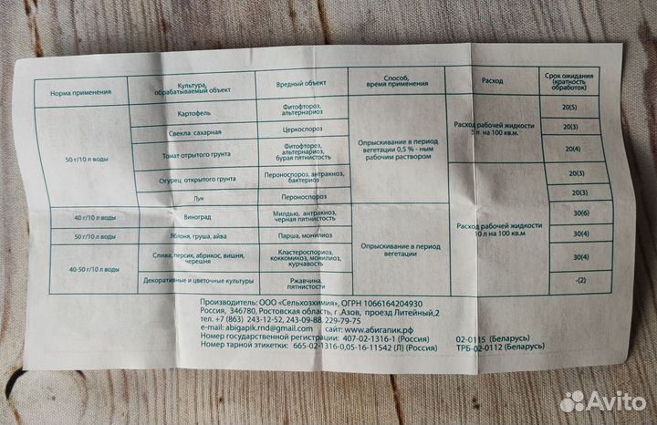Абига Пик 50мл. против грибка, плесени растений