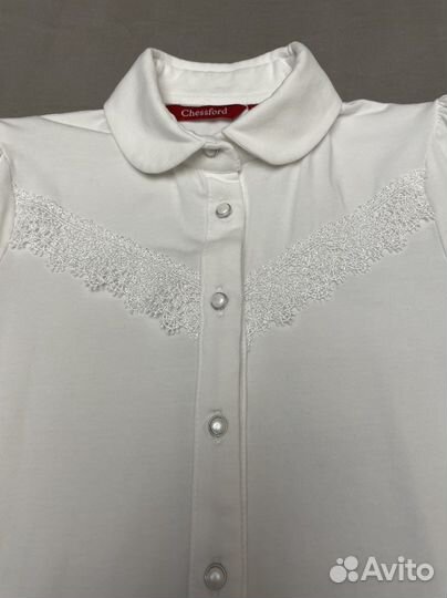 Школьная блузка с коротким рукавом для девочки