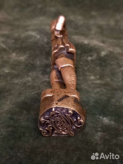 Редкая родовая печать, фигурка Петра l.18в Россия